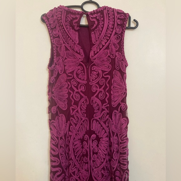 J D collection magenta pink tapework lace bodycon mermaid dress - Picture 6 of 9